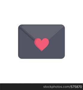 Mail, Love, Heart Flat Color Icon. Vector icon banner Template