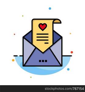 Mail, Love Letter, Proposal, Wedding Card Abstract Flat Color Icon Template