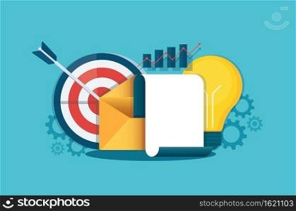 mail message concept. business analyst. Vector illustration