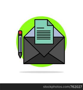 Mail, Message, Fax, Letter Abstract Circle Background Flat color Icon