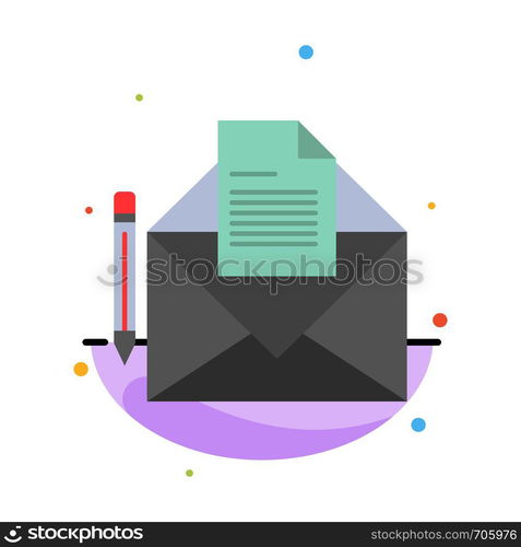 Mail, Message, Fax, Letter Abstract Flat Color Icon Template