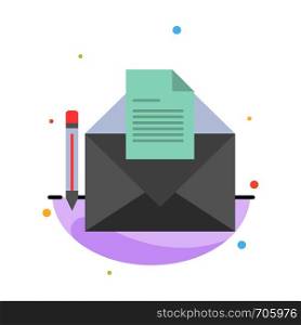 Mail, Message, Fax, Letter Abstract Flat Color Icon Template