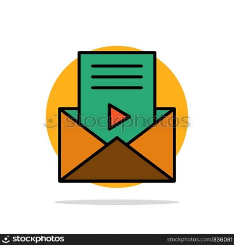 Mail, Message, Sms, Video Player Abstract Circle Background Flat color Icon