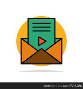 Mail, Message, Sms, Video Player Abstract Circle Background Flat color Icon