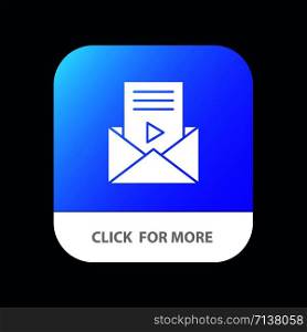 Mail, Message, Sms, Video Player Mobile App Button. Android and IOS Glyph Version