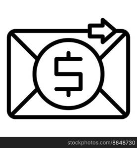 Mail money icon outline vector. Mobile payment. Bank app. Mail money icon outline vector. Mobile payment