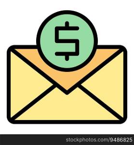 Mail money transfer icon outline vector. Bank app. Send payment color flat. Mail money transfer icon vector flat