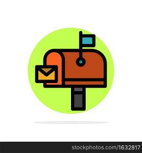 Mail, Post, Mailbox, Post office Abstract Circle Background Flat color Icon