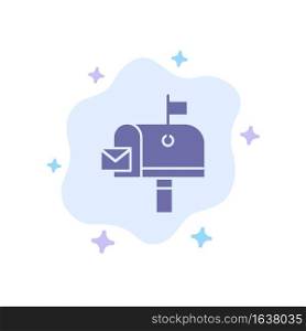 Mail, Post, Mailbox, Post office Blue Icon on Abstract Cloud Background
