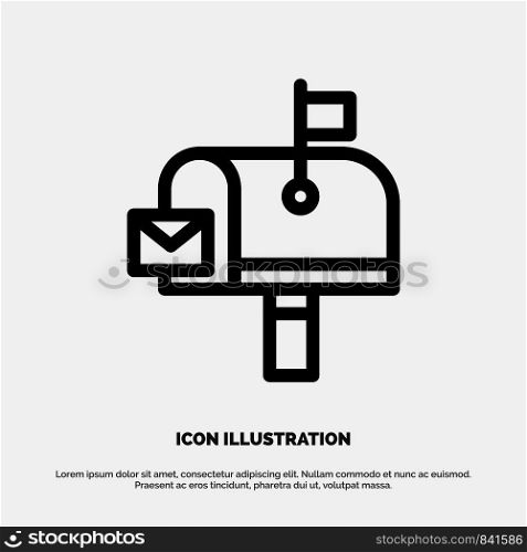 Mail, Post, Mailbox, Post office Line Icon Vector