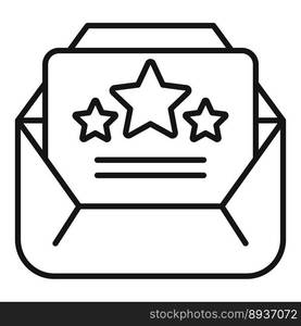 Mail ranking icon outline vector. Best rank. Winner reward. Mail ranking icon outline vector. Best rank