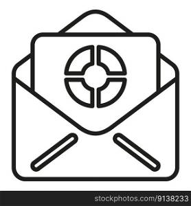 Mail research data icon outline vector. Digital business. Finance group. Mail research data icon outline vector. Digital business