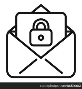 Mail security icon outline vector. Data protect. Safe personal. Mail security icon outline vector. Data protect