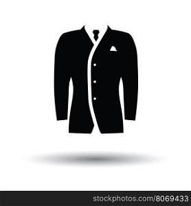 Mail suit icon. White background with shadow design. Vector illustration.