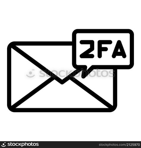 Mail two factor authentication icon outline vector. Verification password. Sms code. Mail two factor authentication icon outline vector. Verification password