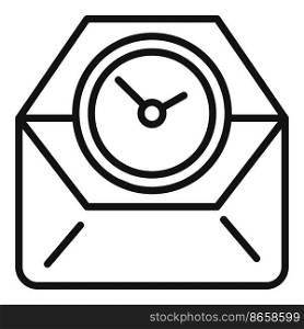 Mail work hour icon outline vector. Office time. Home clock. Mail work hour icon outline vector. Office time