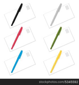 Mail2. The handle and envelope of different colours. A vector illustration