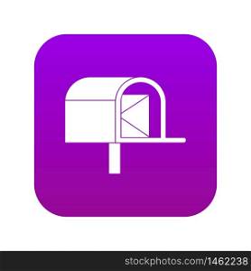 Mailbox icon digital purple for any design isolated on white vector illustration. Mailbox icon digital purple