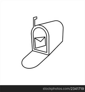 Mailbox Icon, Mailbox, Post Box, Mail, Email, Vector Art Illustration