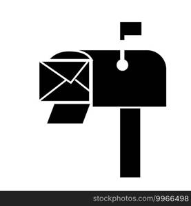 mailbox icon on white background. flat style. mailbox symbol. e mail marketing logo. envelope mail in mailbox sign.
