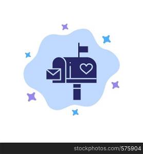 Mailbox, Mail, Love, Letter, Letterbox Blue Icon on Abstract Cloud Background