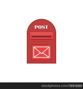 Mailbox vector illustration isolated on white. Mail box icon flat design