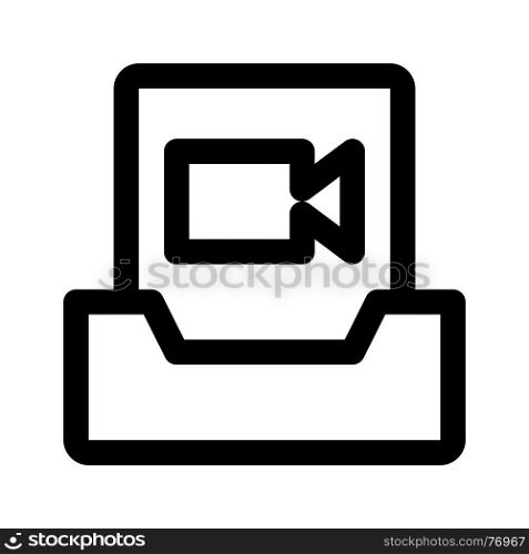 mailbox video, icon on isolated background