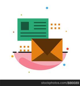 Mailing, Conversation, Emails, List, Mail Abstract Flat Color Icon Template