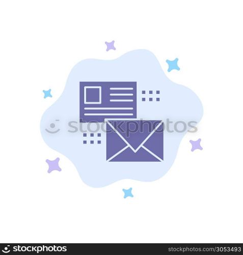 Mailing, Conversation, Emails, List, Mail Blue Icon on Abstract Cloud Background