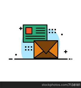 Mailing, Conversation, Emails, List, Mail Business Flat Line Filled Icon Vector Banner Template