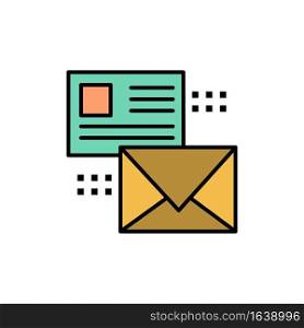 Mailing, Conversation, Emails, List, Mail  Flat Color Icon. Vector icon banner Template