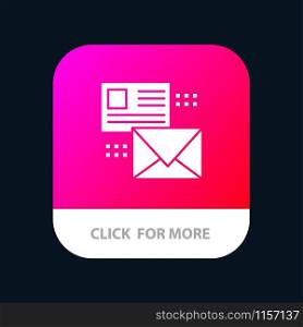 Mailing, Conversation, Emails, List, Mail Mobile App Button. Android and IOS Glyph Version