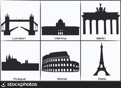 Main landmarks and monuments of Europe