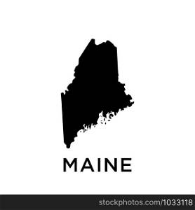 Maine map icon design trendy