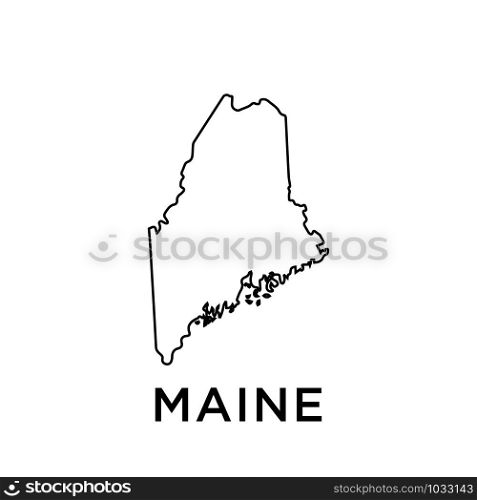 Maine map icon design trendy