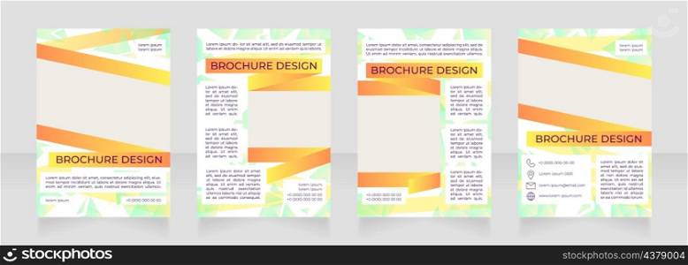 Maintaining strong infrastructure blank brochure design. Template set with copy space for text. Premade corporate reports collection. Editable 4 paper pages. Montserrat Medium, Regular fonts used. Maintaining strong infrastructure blank brochure design