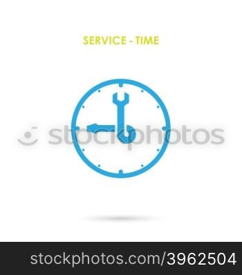 Maintenance and repair Time.Repair logo elements design.Maintenance service and engineering creative symbol.Business and industrial concept.Vector illustration.