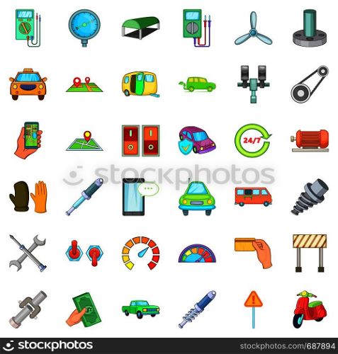 Maintenance icons set. Cartoon style of 36 maintenance vector icons for web isolated on white background. Maintenance icons set, cartoon style