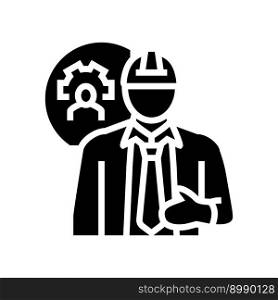 maintenance manager repair worker glyph icon vector. maintenance manager repair worker sign. isolated symbol illustration. maintenance manager repair worker glyph icon vector illustration