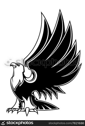 Majestic eagle mascot isolated on white background for tattoo or heraldry design