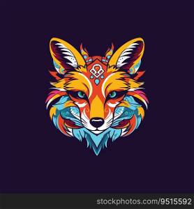 Majestic Fox Head Mascot Illustration