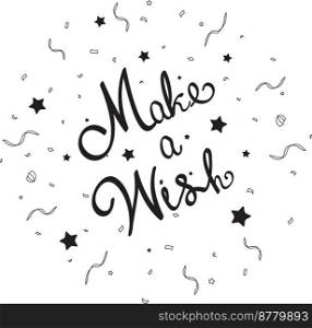 Make a wish lettering with confetti	