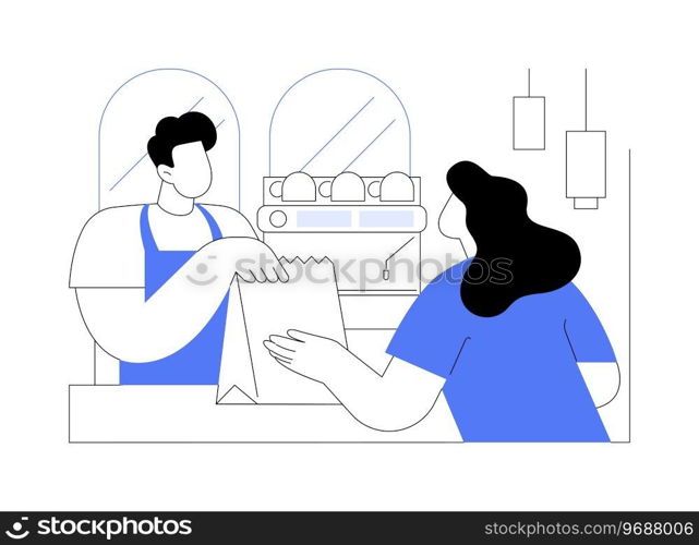 Make an order isolated cartoon vector illustrations. Woman in mask making order at a restaurant, curbside pickup service, buying food and drinks, coronavirus pandemic times vector cartoon.. Make an order isolated cartoon vector illustrations.