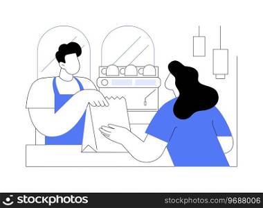 Make an order isolated cartoon vector illustrations. Woman in mask making order at a restaurant, curbside pickup service, buying food and drinks, coronavirus pandemic times vector cartoon.. Make an order isolated cartoon vector illustrations.