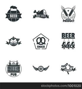 Make beer logo set. Simple set of 9 make beer vector logo for web isolated on white background. Make beer logo set, simple style
