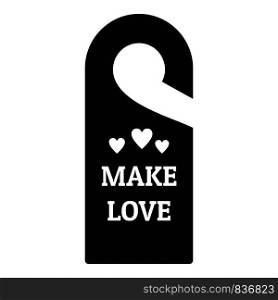 Make love hanger tag icon. Simple illustration of make love hanger tag vector icon for web design isolated on white background. Make love hanger tag icon, simple style
