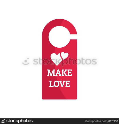 Make love room tag icon. Flat illustration of make love room tag vector icon for web design. Make love room tag icon, flat style