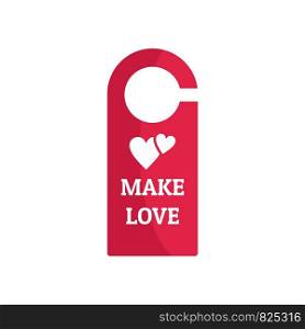 Make love room tag icon. Flat illustration of make love room tag vector icon for web design. Make love room tag icon, flat style