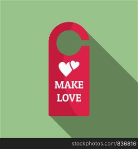 Make love room tag icon. Flat illustration of make love room tag vector icon for web design. Make love room tag icon, flat style