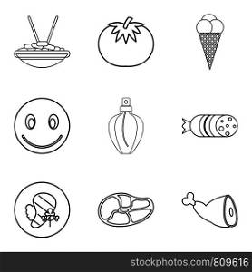 Make merry icons set. Outline set of 9 make merry vector icons for web isolated on white background. Make merry icons set, outline style